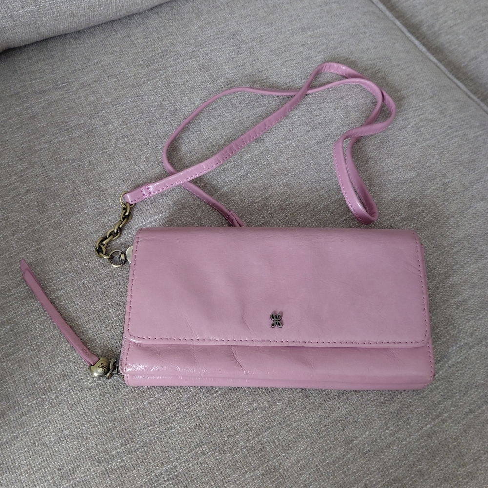Hobo Pink Distresed Leather Crossbody Bag,wallet